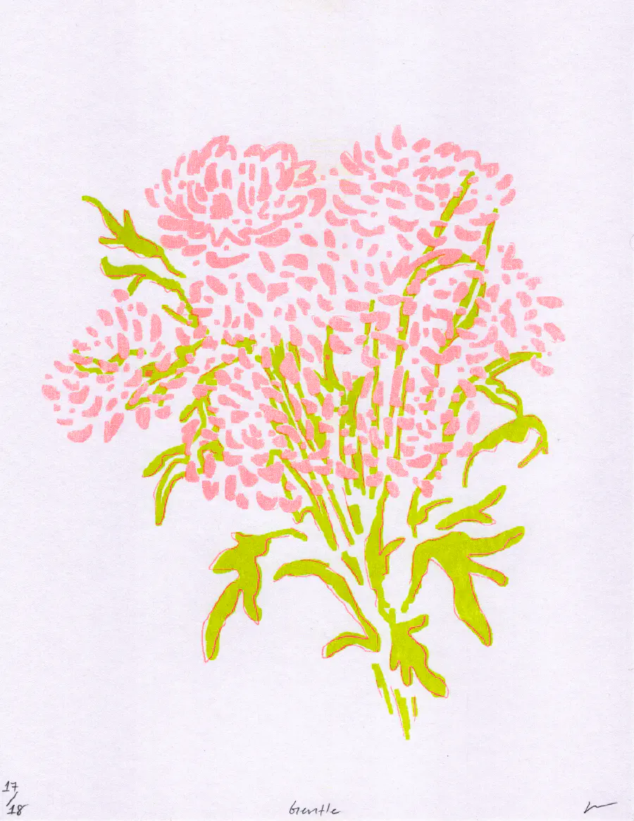 A bouquet of pink flowers.